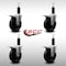 Service Caster 5'' SS Soft Rubber Swivel 1-1/8'' Expanding Stem Caster Set Total Lock Brake, 4PK SCC-SSEXTTL20S514-SRS-118-4 - alternate 3